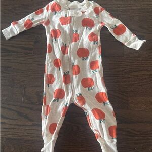 Hanna Andersson Pumpkin Print baby zipper One Piece